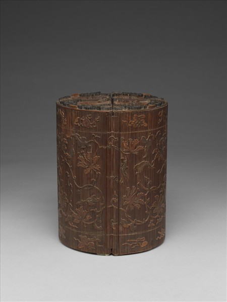 紫檀木鑲竹絲轉盤格子